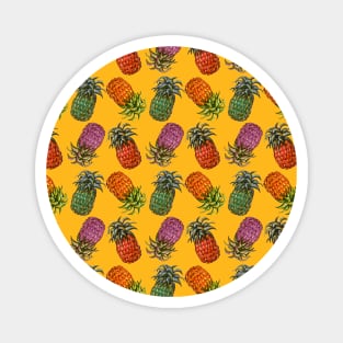 Colorful Cool Hawaiian Pineapple Fruit Pattern Tropical Summer Gift Magnet